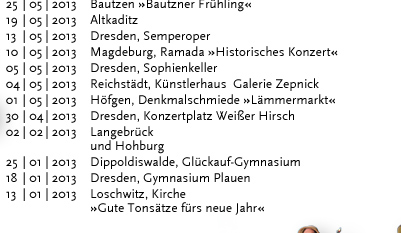 WIRBELEY Vergangene Termine 2011: 17.12.2011 Dresden, KulturHaus Loschwitz 16.12.2011 Grimma, Denkmalschmiede 10.12.2011 Dresden, KulturHaus Loschwitz 04.12.2011 Dresden, Stallhof »Mittelalter-Weihnacht« 03.12.2011 Dresden, Stallhof »Mittelalter-Weihnacht« 02.12.2011 Dresden, Stallhof »Mittelalter-Weihnacht« 19.11.2011 Dresden, Gare de la lune (CD-Präsentation) 19.11.2011 Dresden, Internationales Kongresszentrum 12.11.2011 Leipzig, Auerbachs Weinkeller 08.10.2011 Weimar, Zwiebelmarkt 18.09.2011 Landwüst (Vogtland), Freilichtmuseum 17.09.2011 Dresden, Saugartenfest 20.08.2011 Bad Wilsnack »Pilgerfest« 07.08.2011 Großsedlitz, Barockgarten »Parkfest« 24.07.2011 Lenzburg (Schweiz) »Gaunertage auf Schloss Lenzburg« 23.07.2011 Lenzburg (Schweiz) »Gaunertage auf Schloss Lenzburg« 22.07.2011 Lenzburg (Schweiz) »Gaunertage auf Schloss Lenzburg« 21.07.2011 Lenzburg (Schweiz) »Gaunertage auf Schloss Lenzburg« 10.07.2011 Altenburg »Altenburger Prinzenraub Festspiele« 09.07.2011 Altenburg »Altenburger Prinzenraub Festspiele« 08.07.2011 Altenburg »Altenburger Prinzenraub Festspiele« 07.07.2011 Altenburg »Altenburger Prinzenraub Festspiele« 06.07.2011 Altenburg »Altenburger Prinzenraub Festspiele« 05.07.2011 Altenburg »Altenburger Prinzenraub Festspiele« 04.07.2011 Altenburg »Altenburger Prinzenraub Festspiele« 03.07.2011 Altenburg »Altenburger Prinzenraub Festspiele« 02.07.2011 Altenburg »Altenburger Prinzenraub Festspiele« 01.07.2011 Altenburg »Altenburger Prinzenraub Festspiele« 30.06.2011 Altenburg »Altenburger Prinzenraub Festspiele« 29.06.2011 Altenburg »Altenburger Prinzenraub Festspiele« 28.06.2011 Altenburg »Altenburger Prinzenraub Festspiele« 27.06.2011 Altenburg »Altenburger Prinzenraub Festspiele« 26.06.2011 Altenburg »Altenburger Prinzenraub Festspiele« 25.06.2011 Altenburg »Altenburger Prinzenraub Festspiele« 24.06.2011 Altenburg »Altenburger Prinzenraub Festspiele« 23.06.2011 Altenburg »Altenburger Prinzenraub Festspiele« 19.06.2011 Döbeln, »Stadtfest«	 18.06.2011 Dresden, Jacques’ Weindepot 11.06.2011 Dresden, Wachwitzer Weinberg 22.05.2011 Hohnstein, Burg »Puppenspielfest«	 21.05.2011 Hohnstein, Burg »Puppenspielfest« 14.05.2011 Dresden, Schloss Albrechtsberg 25.04.2011 Kahla, Leuchtenburg »Osterspektakel« 24.04.2011 Kahla, Leuchtenburg »Osterspektakel« 23.04.2011 Kahla, Leuchtenburg »Osterspektakel« 22.04.2011 Kahla, Leuchtenburg »Osterspektakel« 02.04.2011 Lohsdorf, Gasthaus zum Schwarzbachtal 12.03.2011 Loket (Tschechien), Burg Loket 11.03.2011 Dresden, Pulverturm 08.03.2011 Dresden, Palais im großen Garten 07.03.2011 Dresden, Dreikönigskirche 07.03.2011 Dresden, Sophienkeller 01.03.2011 Dresden, Pulverturm 